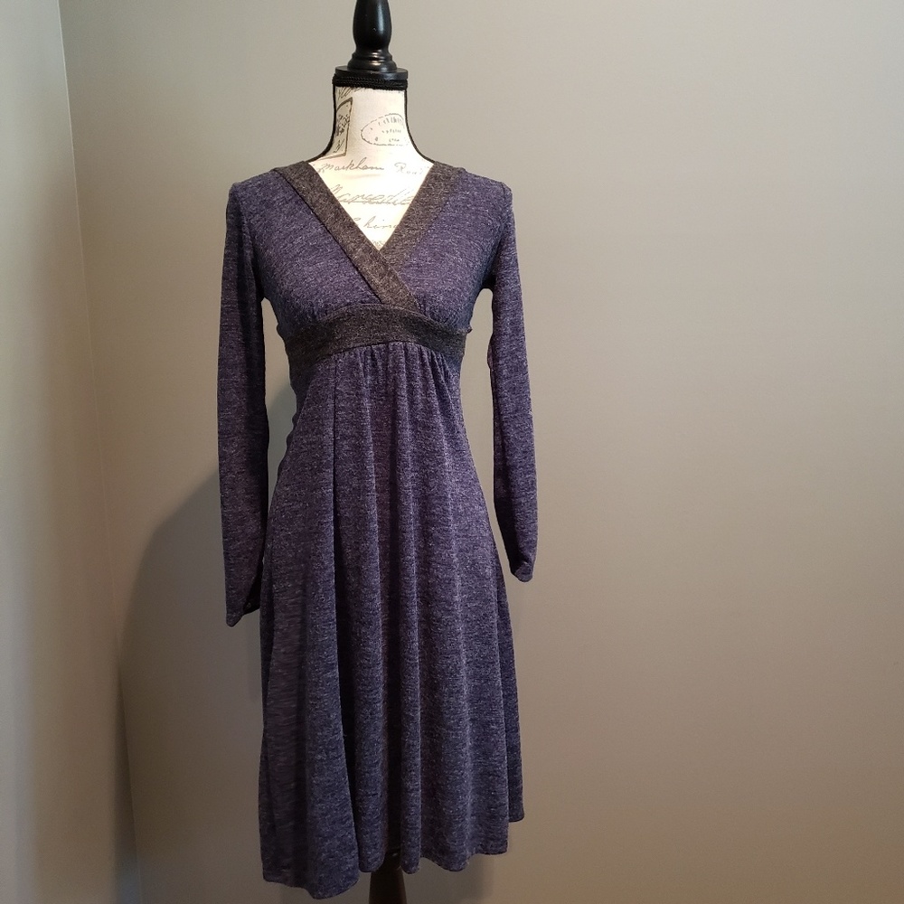 Womens Downeast Long Sleeve navy and gray dress